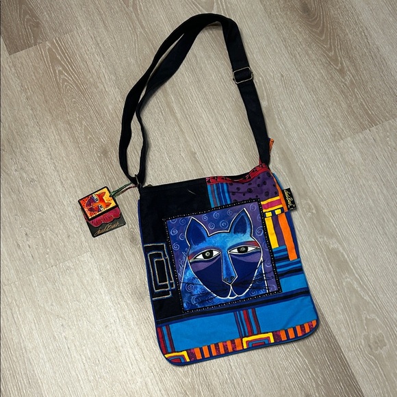 Laurel Burch Handbags - Laurel Burch NWT Blue Whiskered Cats Crossbody Bag